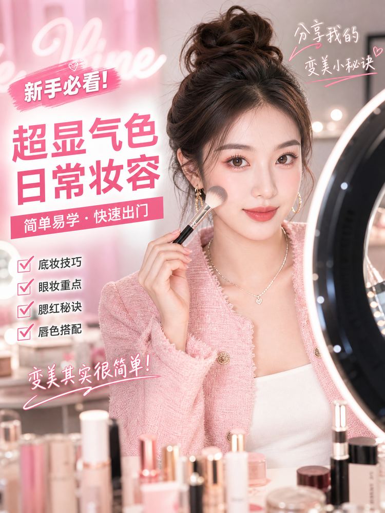 小马拉大车美妆视频教程-超显气色日常妆容